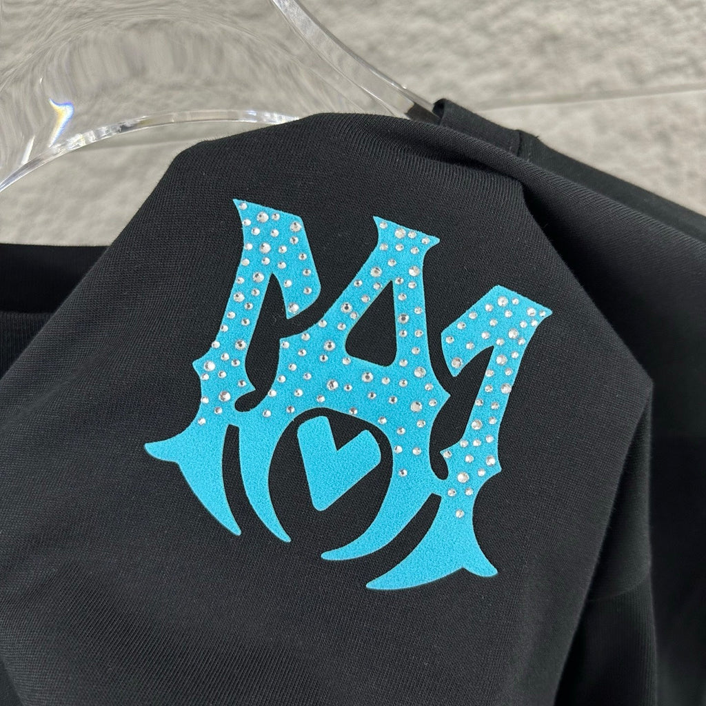 Classic letter hot stamping+plush technology unisex T-shirt