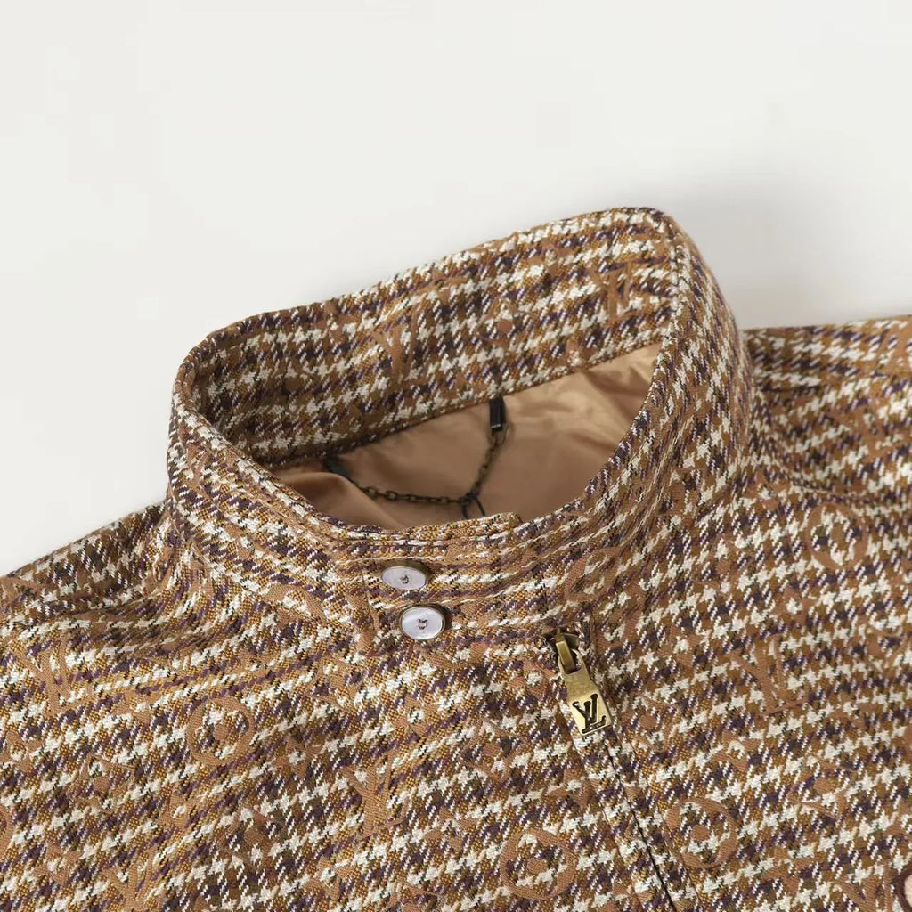 Thousand Bird Grid Old Flower Jacket Coat