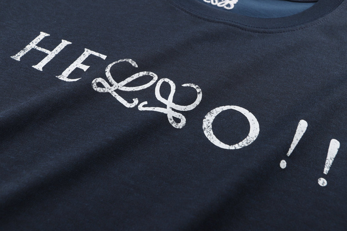 Cotton blend letter printed short sleeved T-shirt
