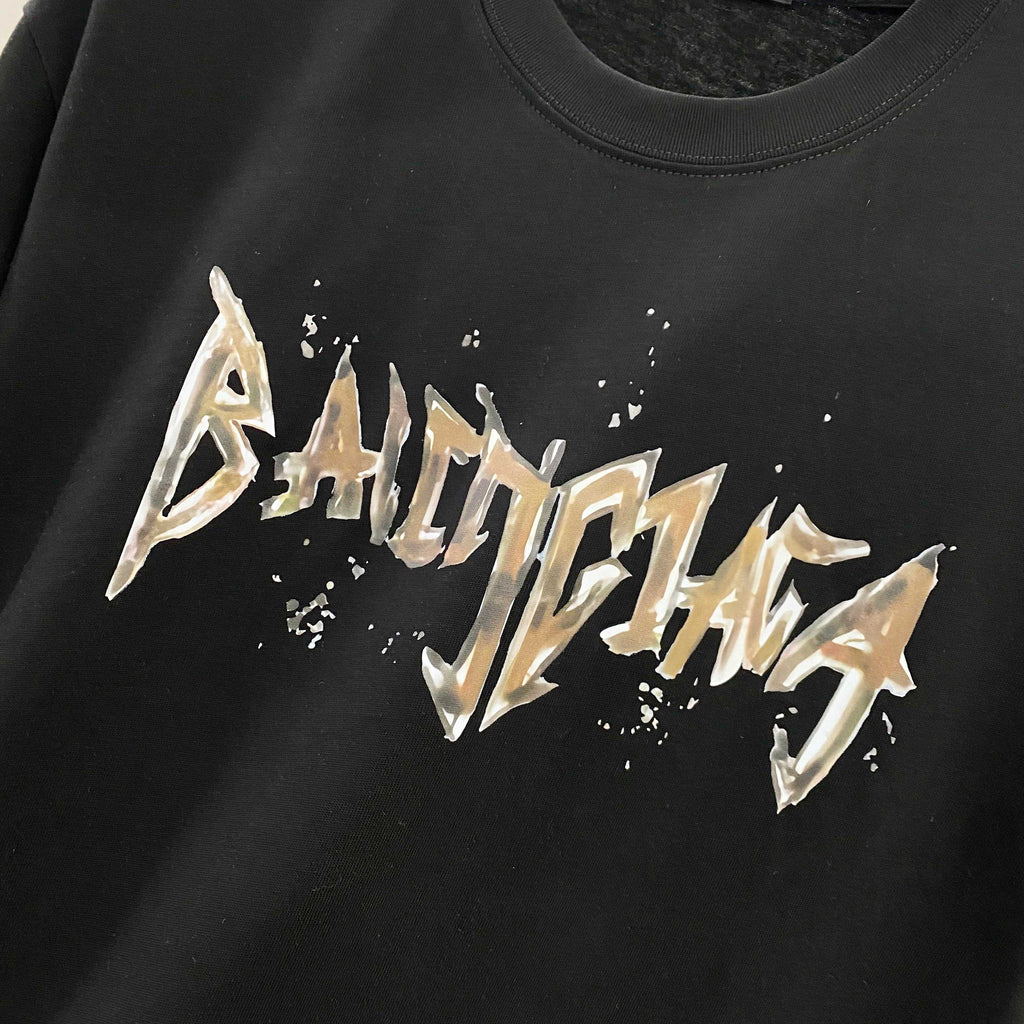 Chest sticker printed logo round neck short sleeved T-shirt 2