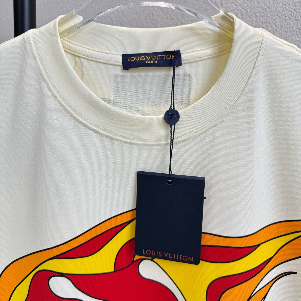 Flame printed round neck short sleeved shirt