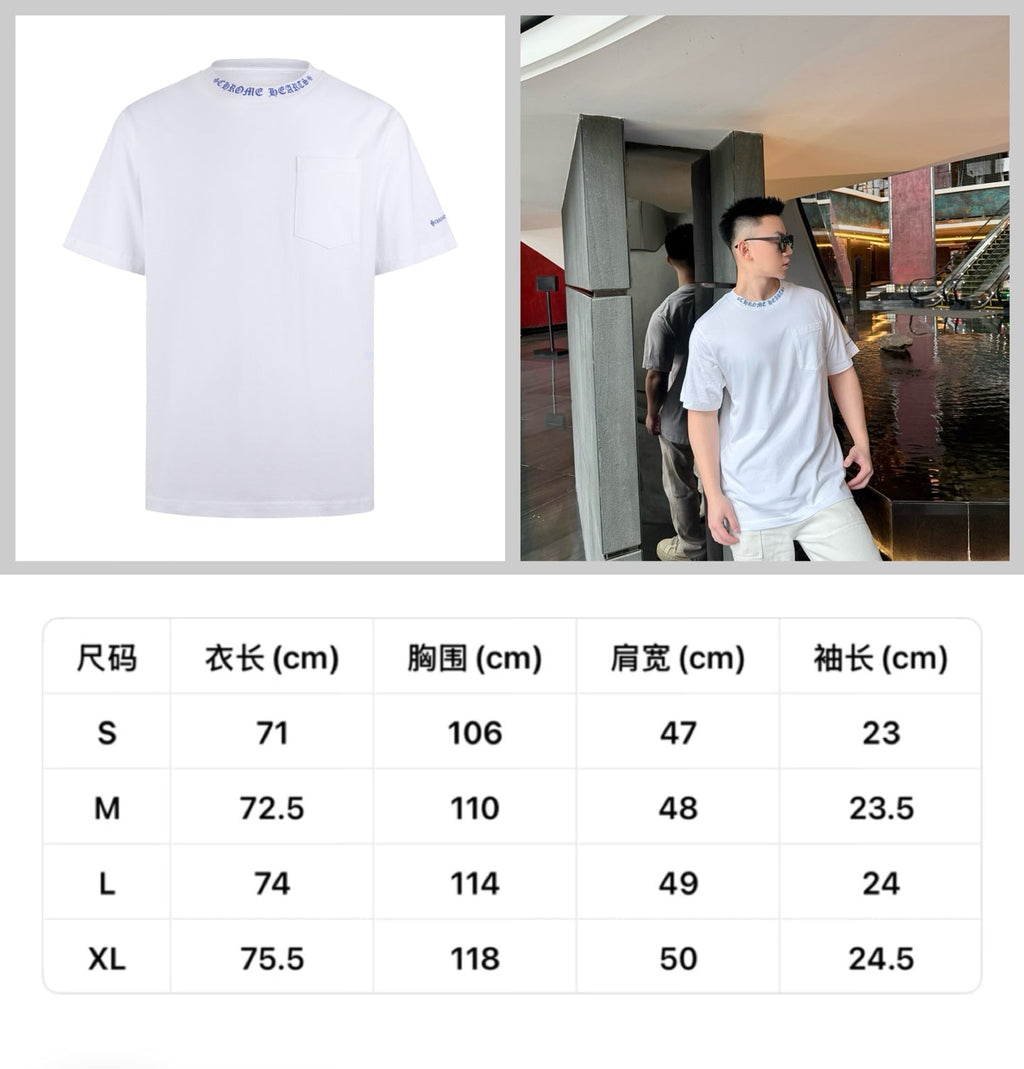 Pattern printed round neck short sleeved shirt
