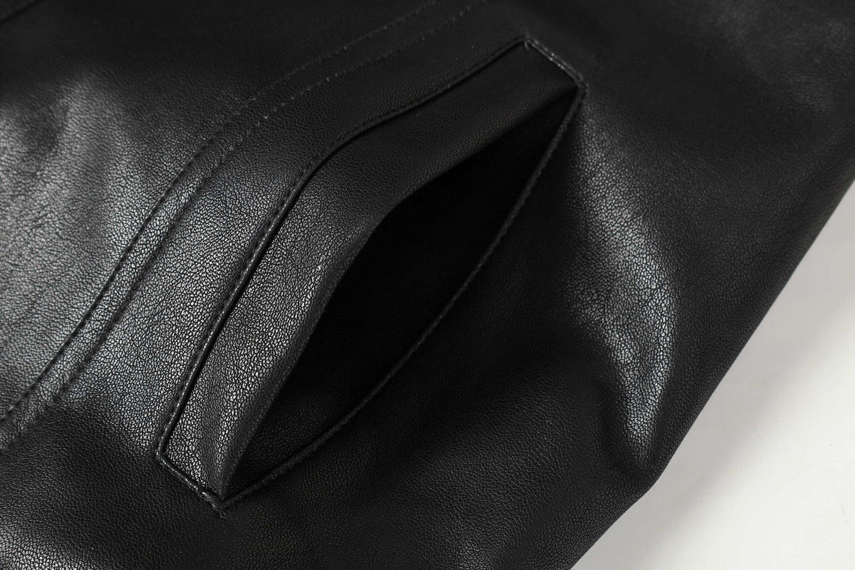 Full leather baseball jacket