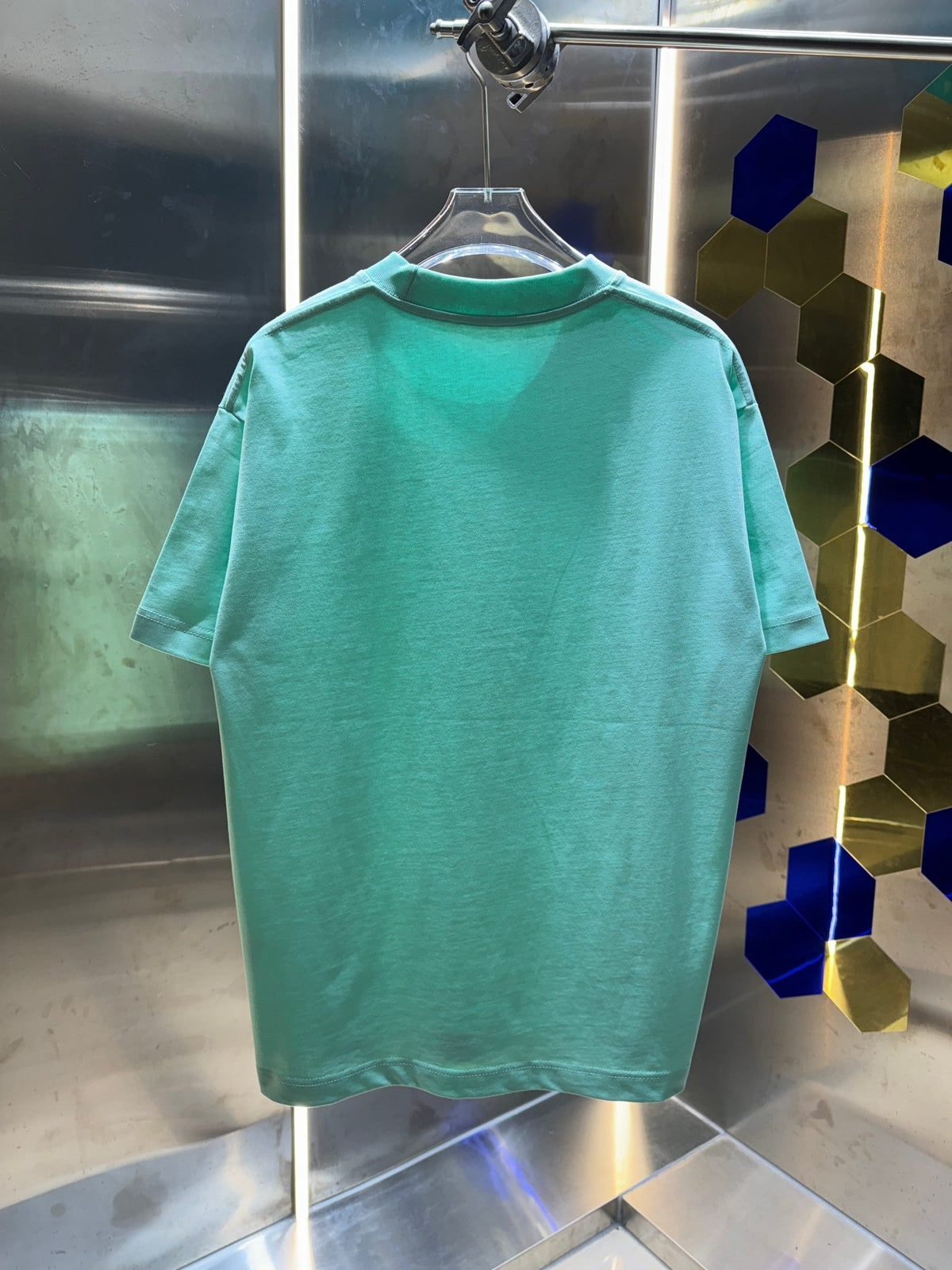 Spring and summer new classic small label color card round neck couple short sleeved T-shir