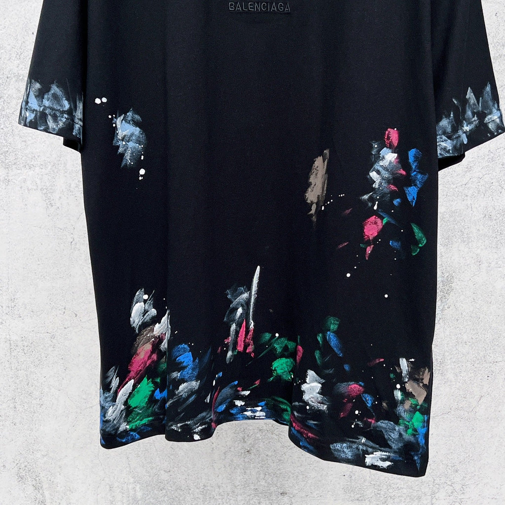 Embroidered hand-painted graffiti short sleeved T-shirt