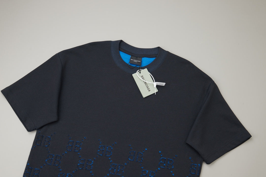 Classic logo burned jacquard short sleeved shirt