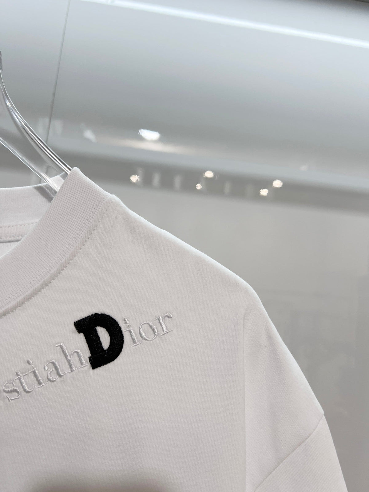 New slogan embroidered logo short sleeved shirt
