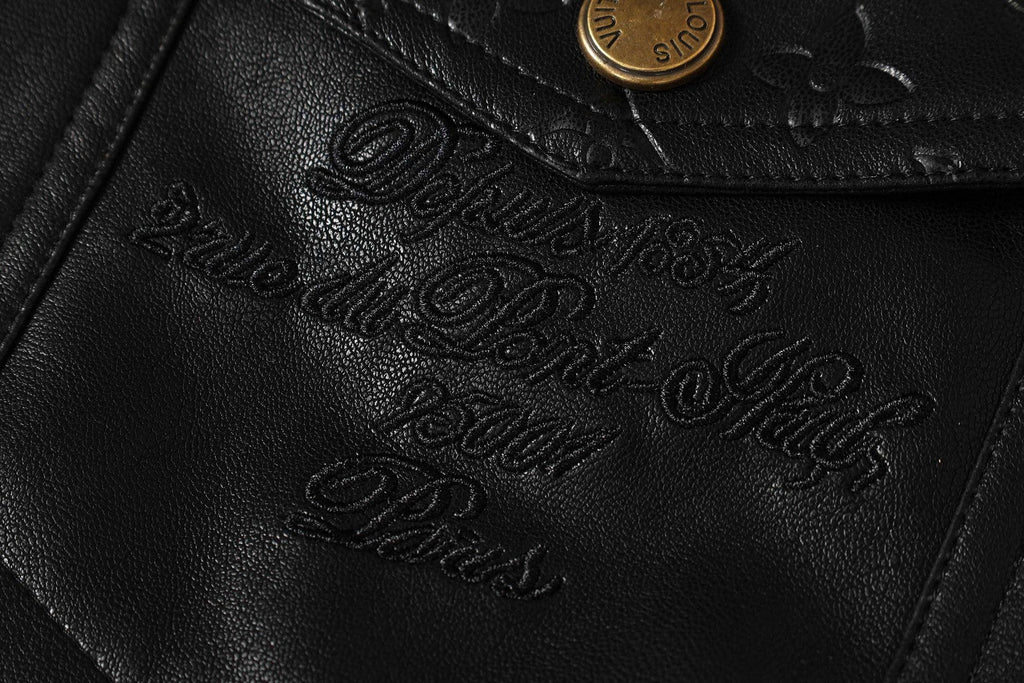 Full leather baseball jacket