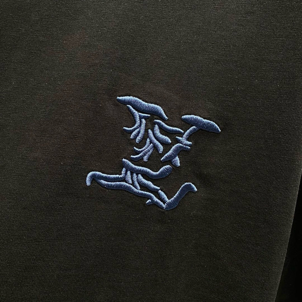 Blue Pattern Embroidery T Shirt