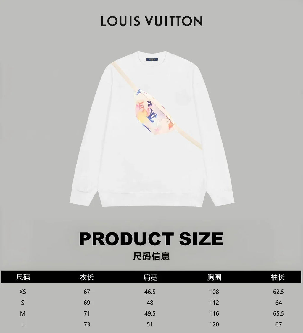 Printed looped long sleeved hoodie