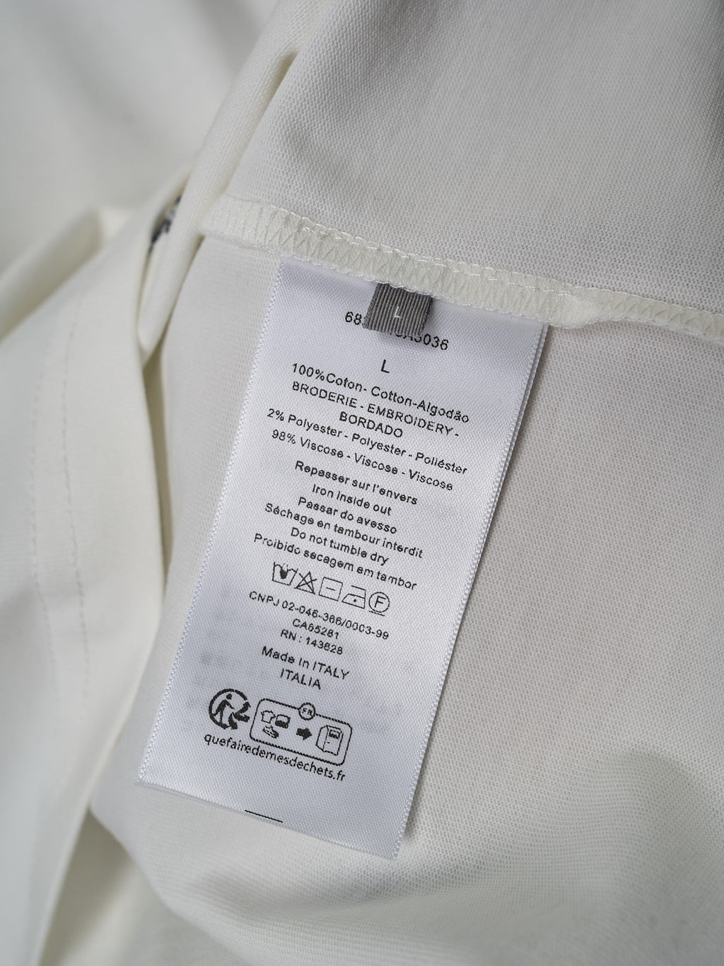 Four leaf clover embroidery pattern cotton loose round neck short sleeved T-shirt