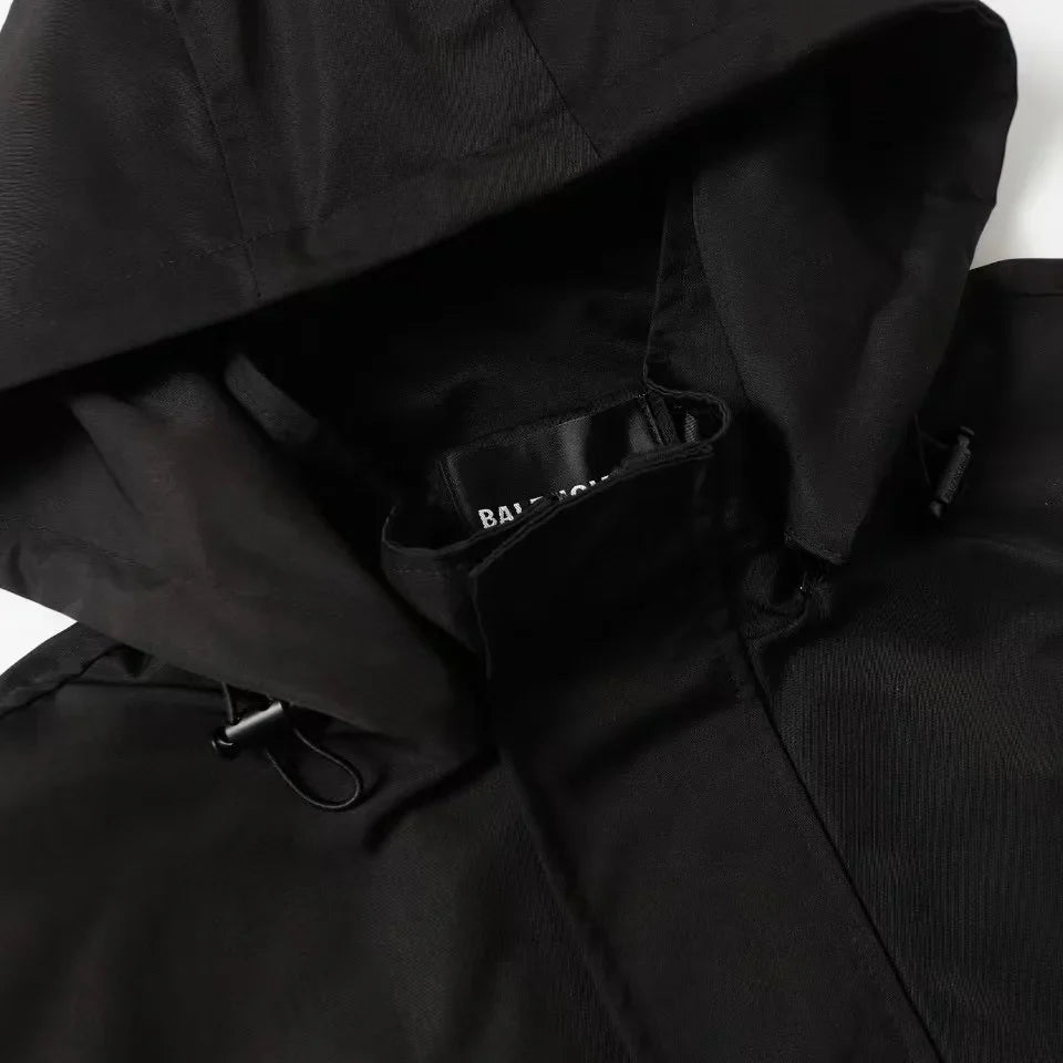 Letter printed jacket hooded jacket