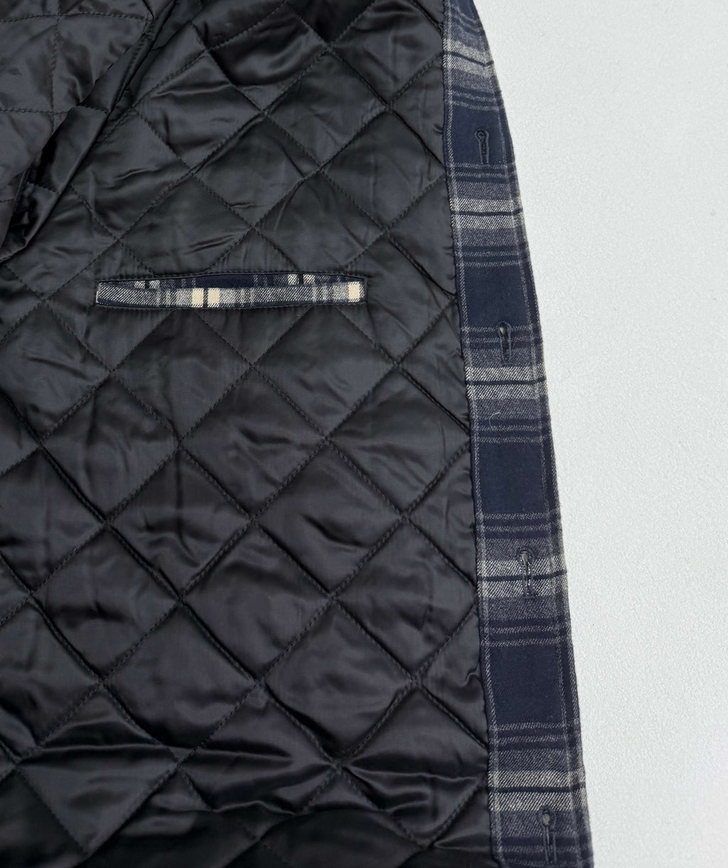 Cashmere plaid hooded clip