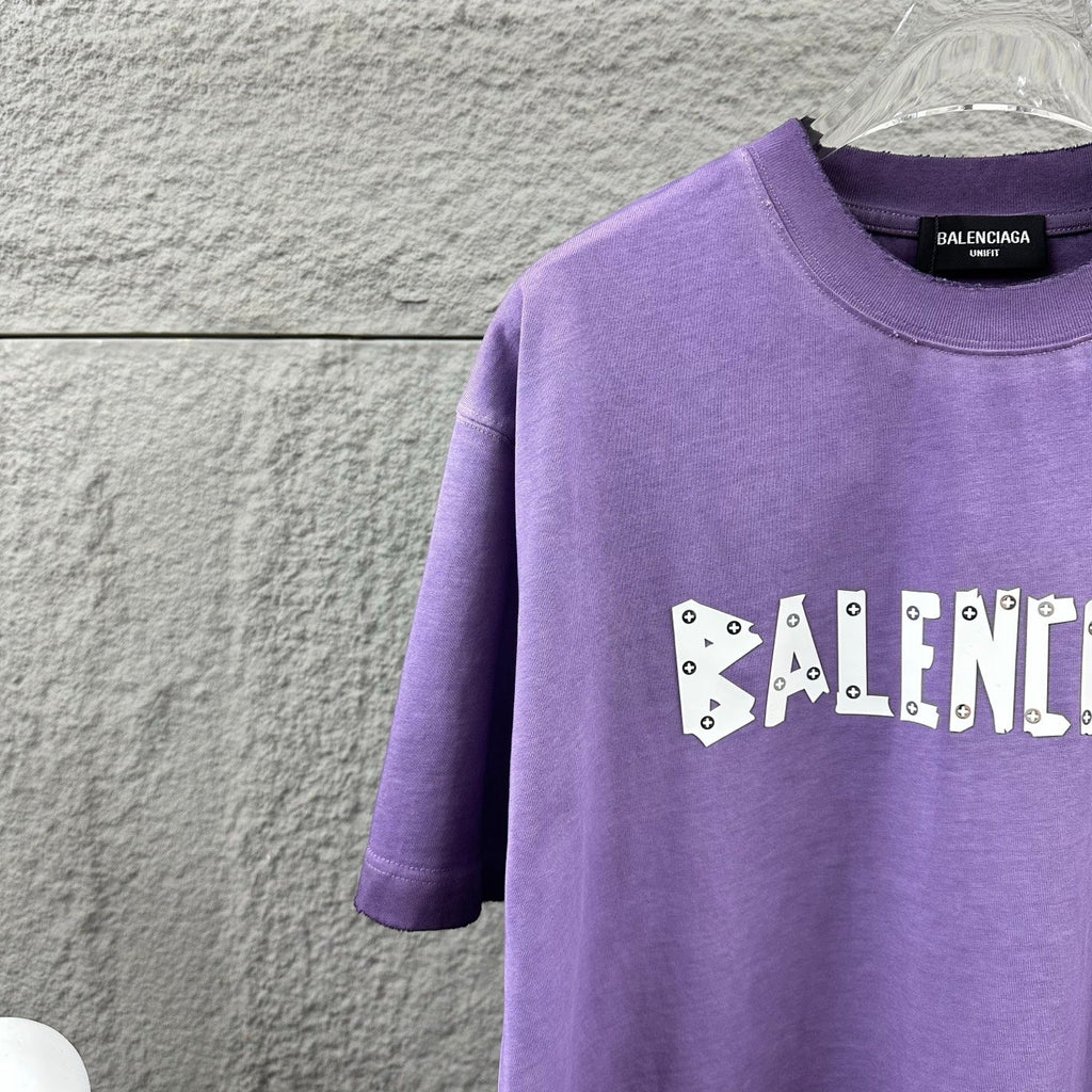 Hot stamping+hot drilling process pure cotton fabric short sleeved T-shirt for both men and women