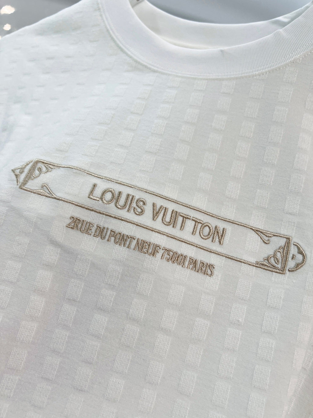 High density gold embroidered T-shirt