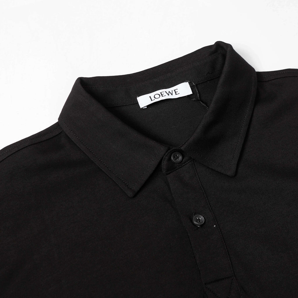 Brown Black Embroidered Polo