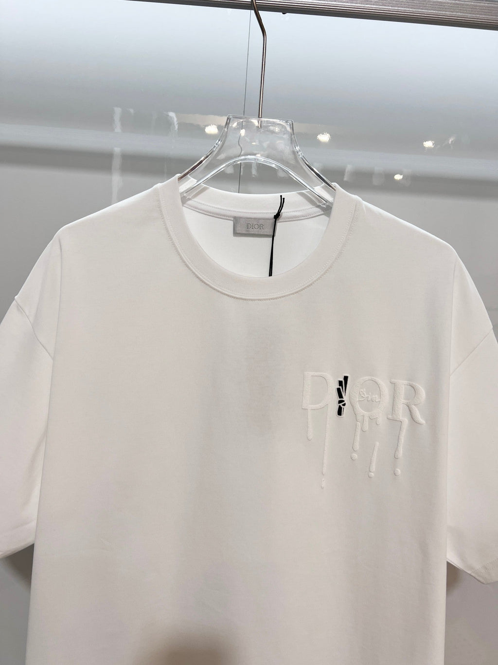 New snow velvet embroidered logo short sleeved shirt