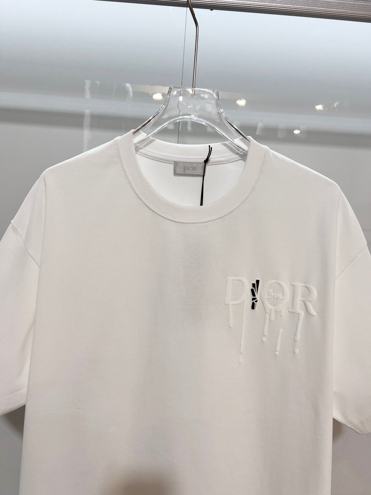 New snow velvet embroidered logo short sleeved shirt