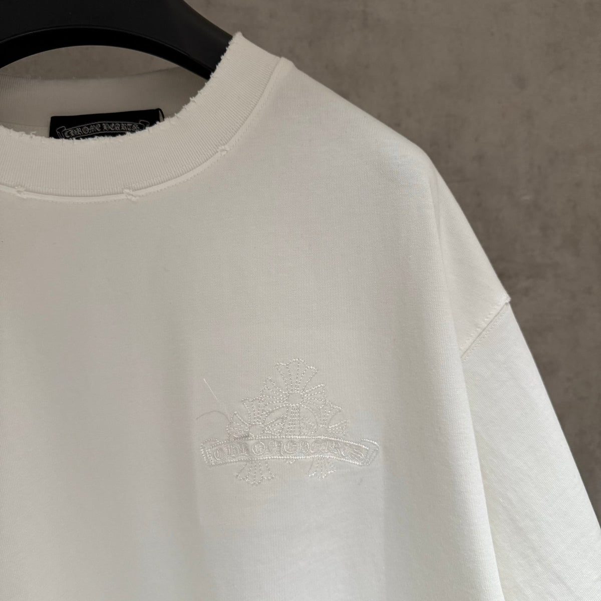 Embroidered T-shirt with front and back panels