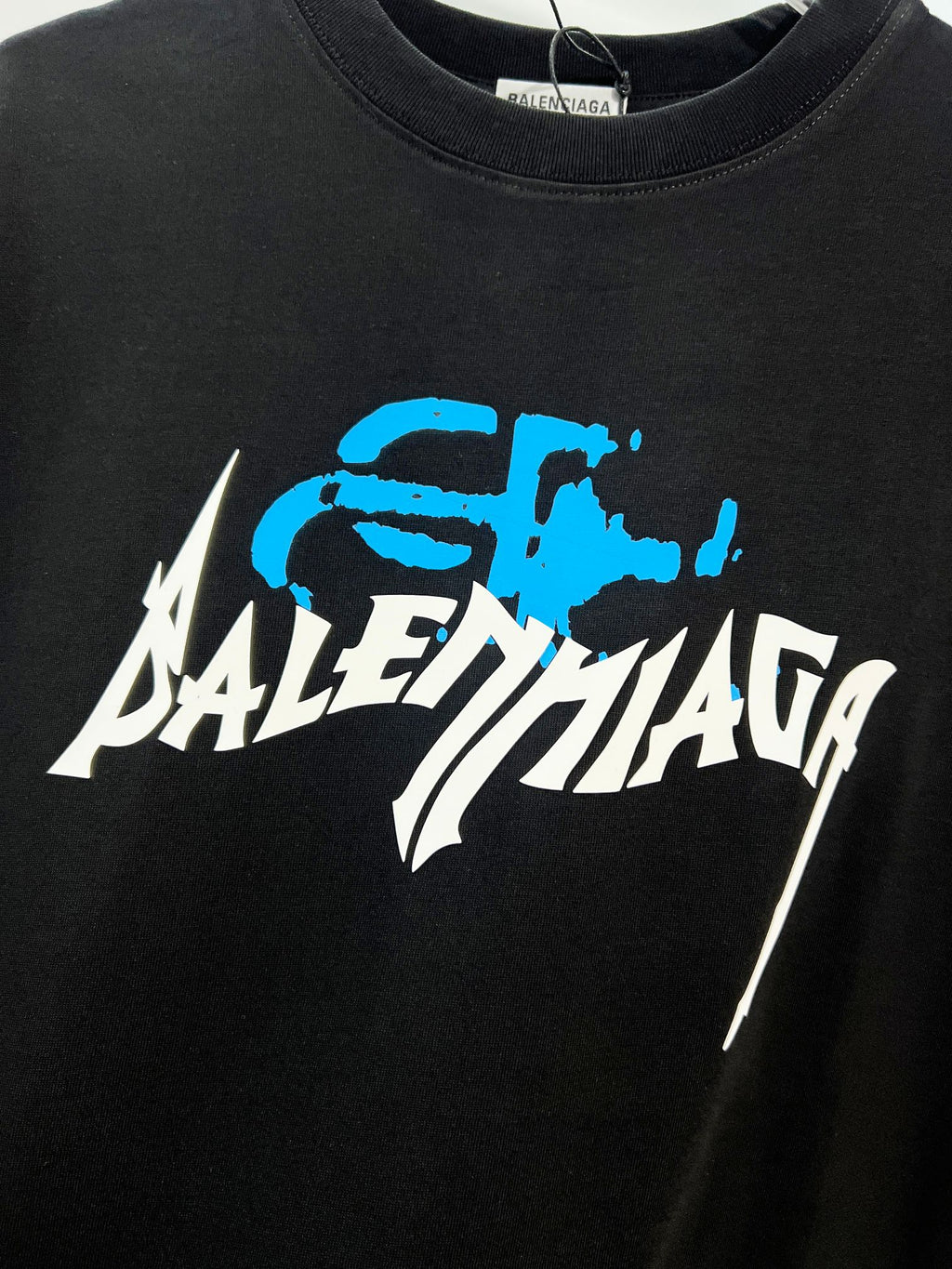 3D raised printed letter round neck T-shirt
