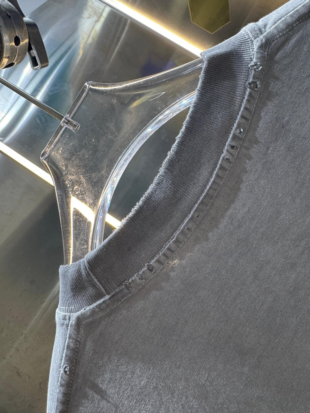 Spring and summer new washing water abrasion 320g round neck short sleeved shirt