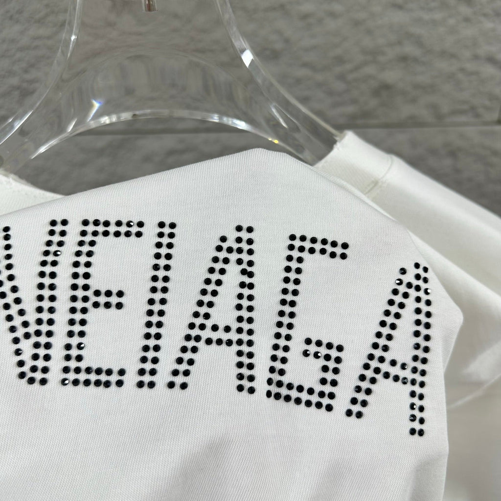 Hot stamping+hot drilling process pure cotton fabric short sleeved T-shirt for both men and women