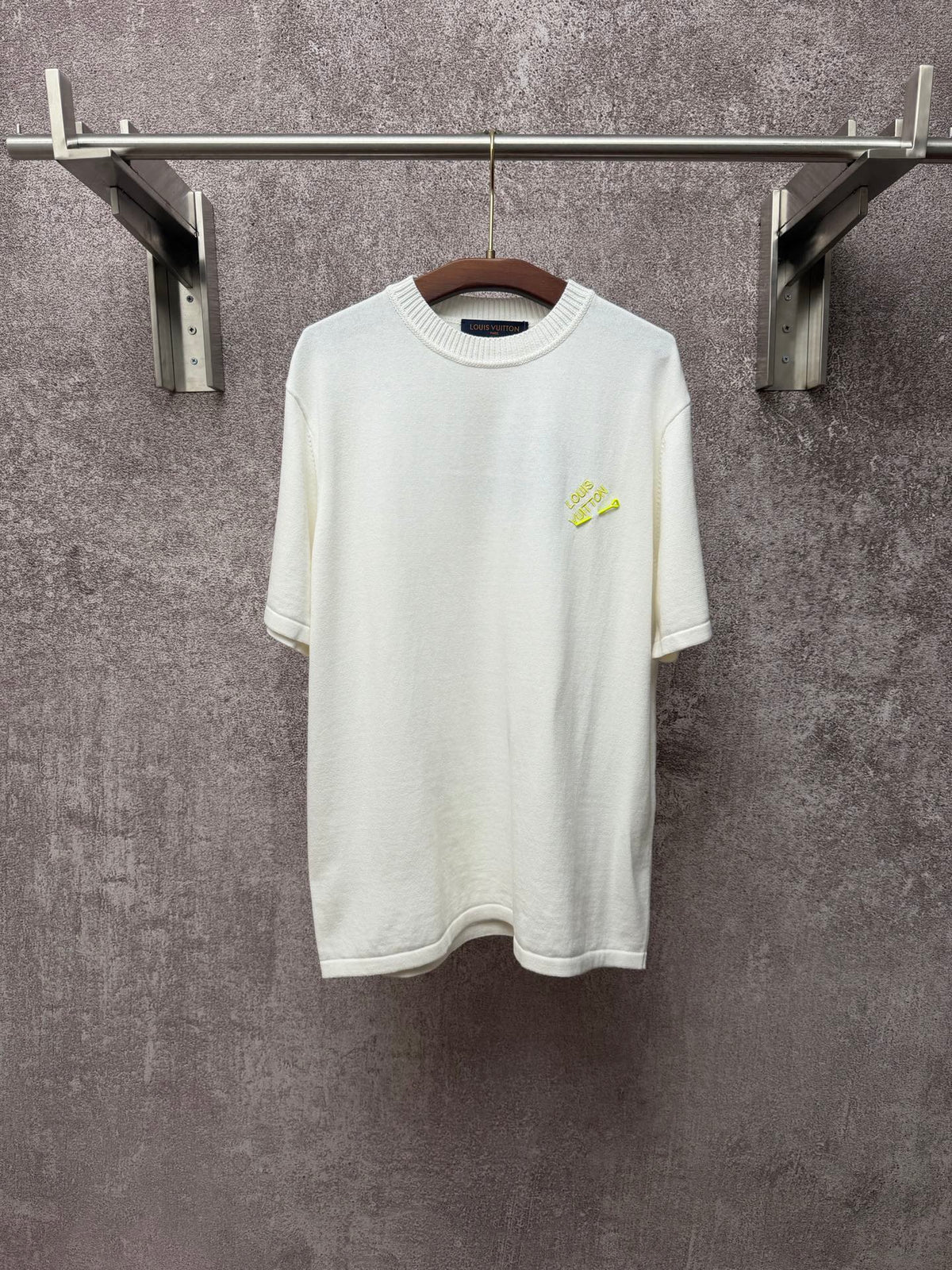 Pin Embroidered Knitted Short Sleeve T-shirt