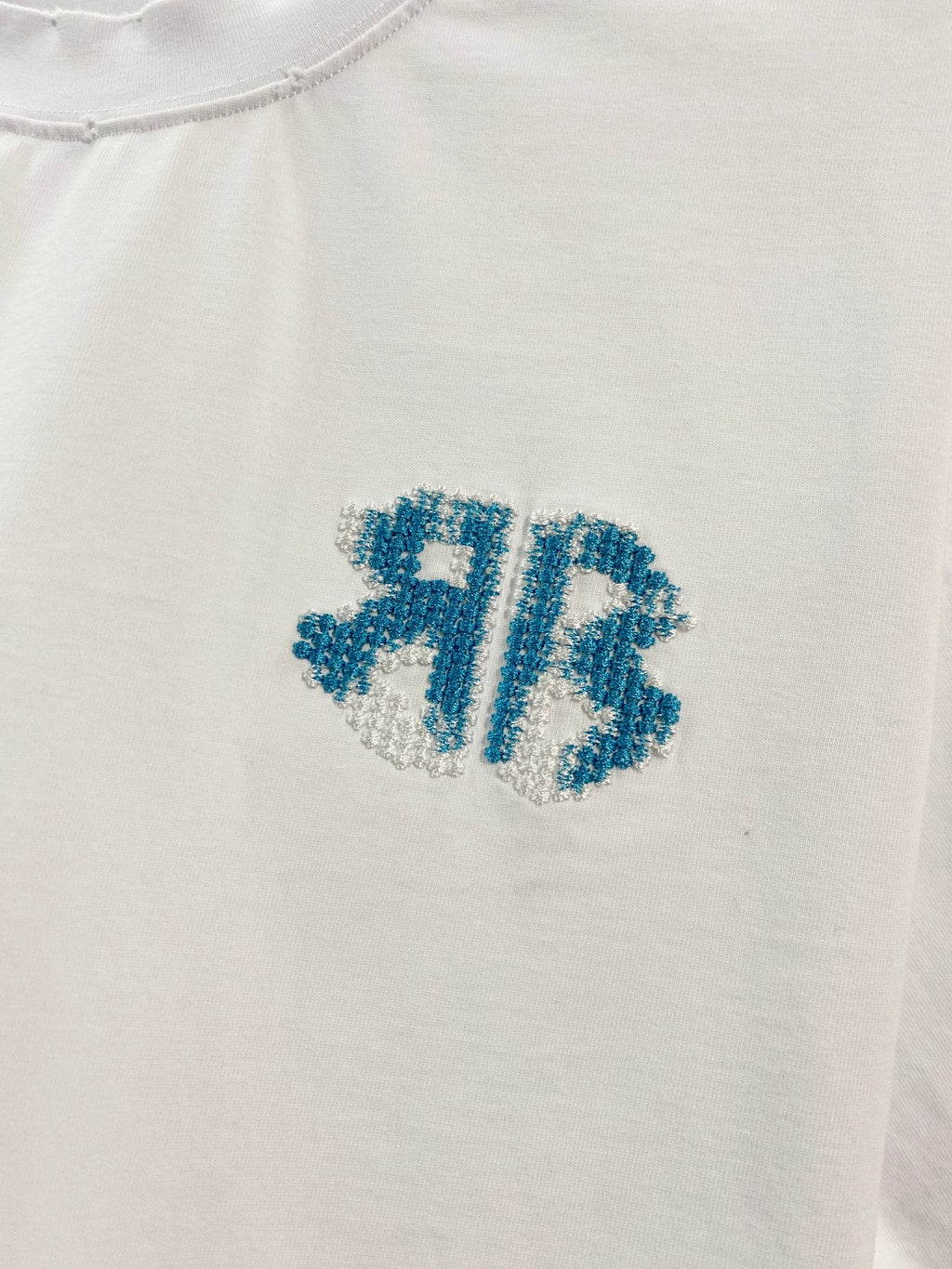 Front and back color blocked double B embroidered flower letters