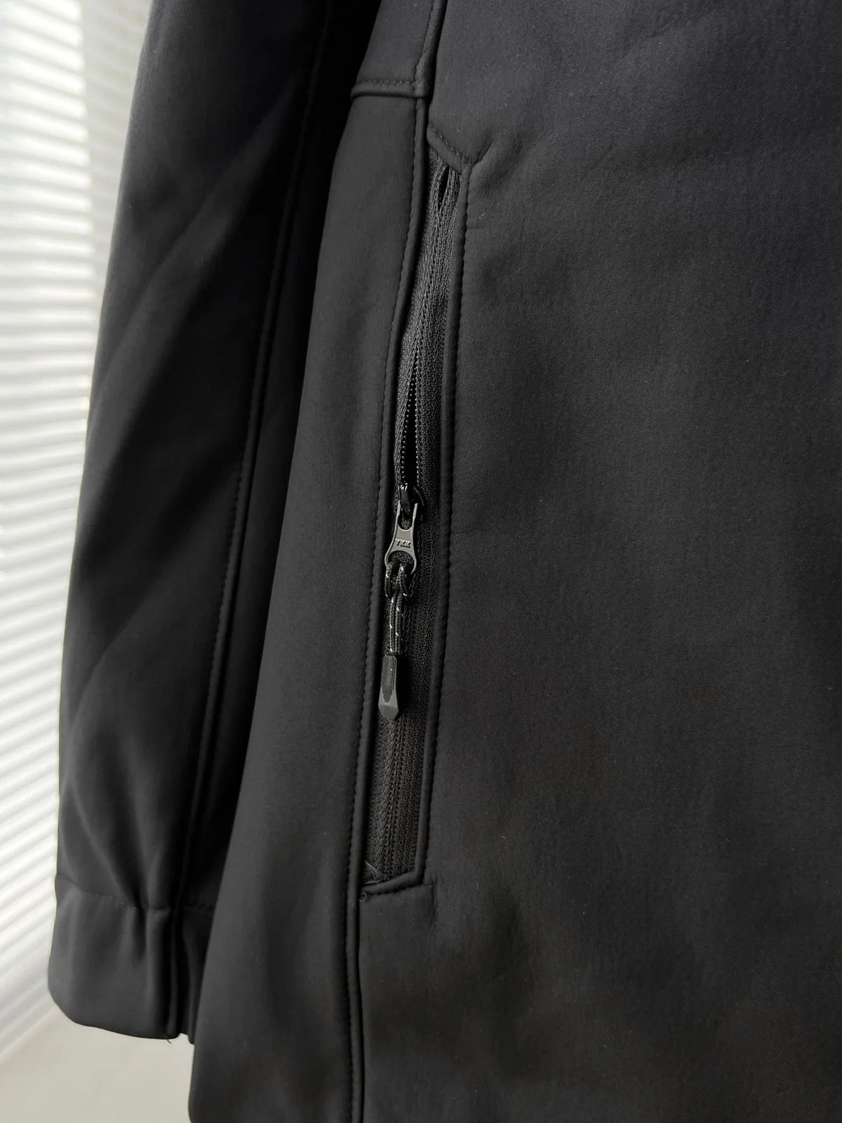 North side jacket, outdoor color blocked soft shell hooded fleece jacket