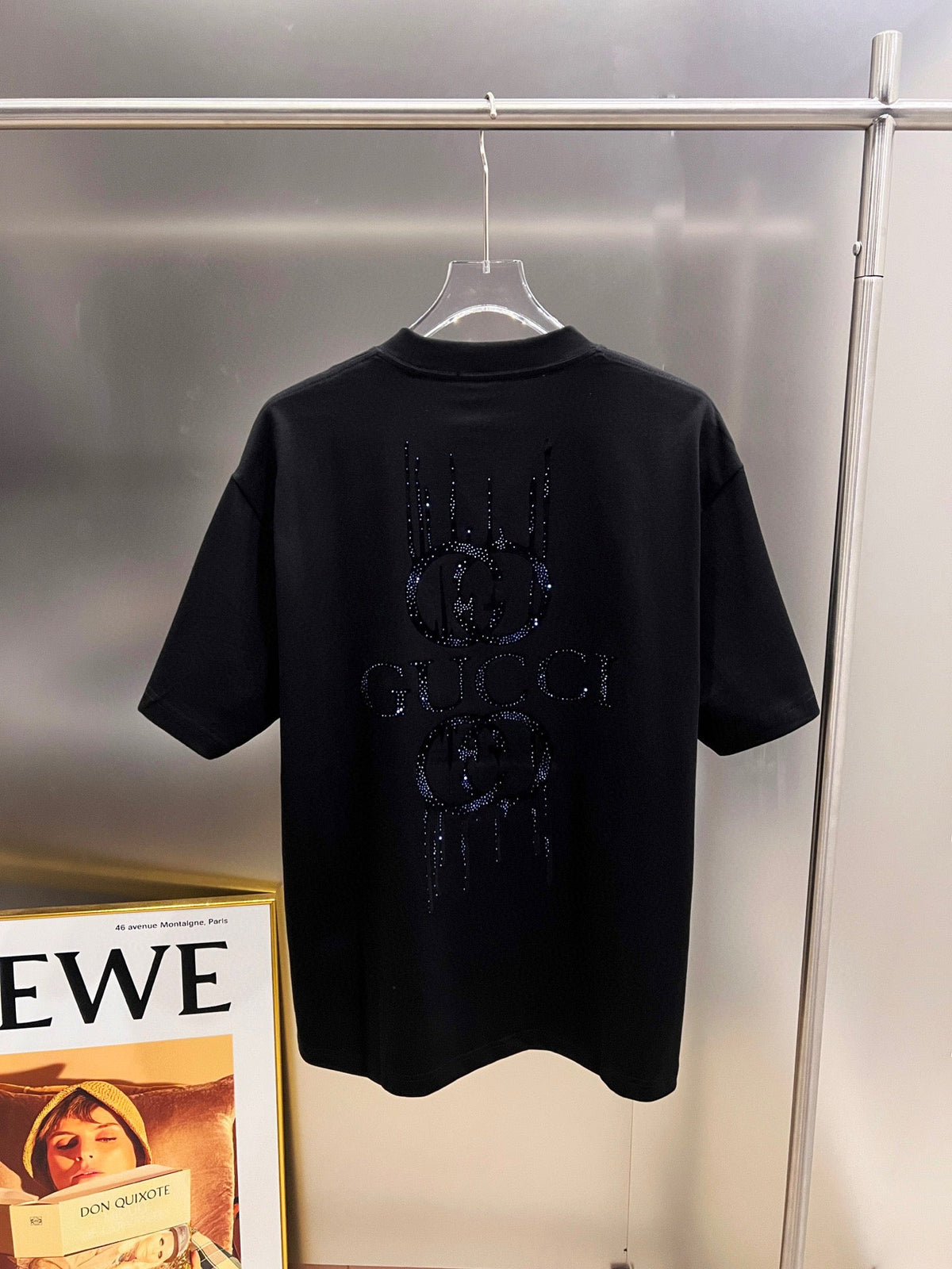 New logo Middle Eastern Australian diamond+plush printing technology short sleeved T-shirt