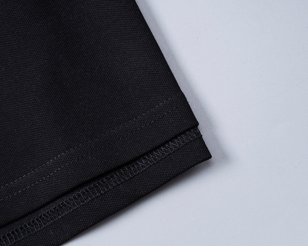 Silk pearl fabric lapel T-shirt