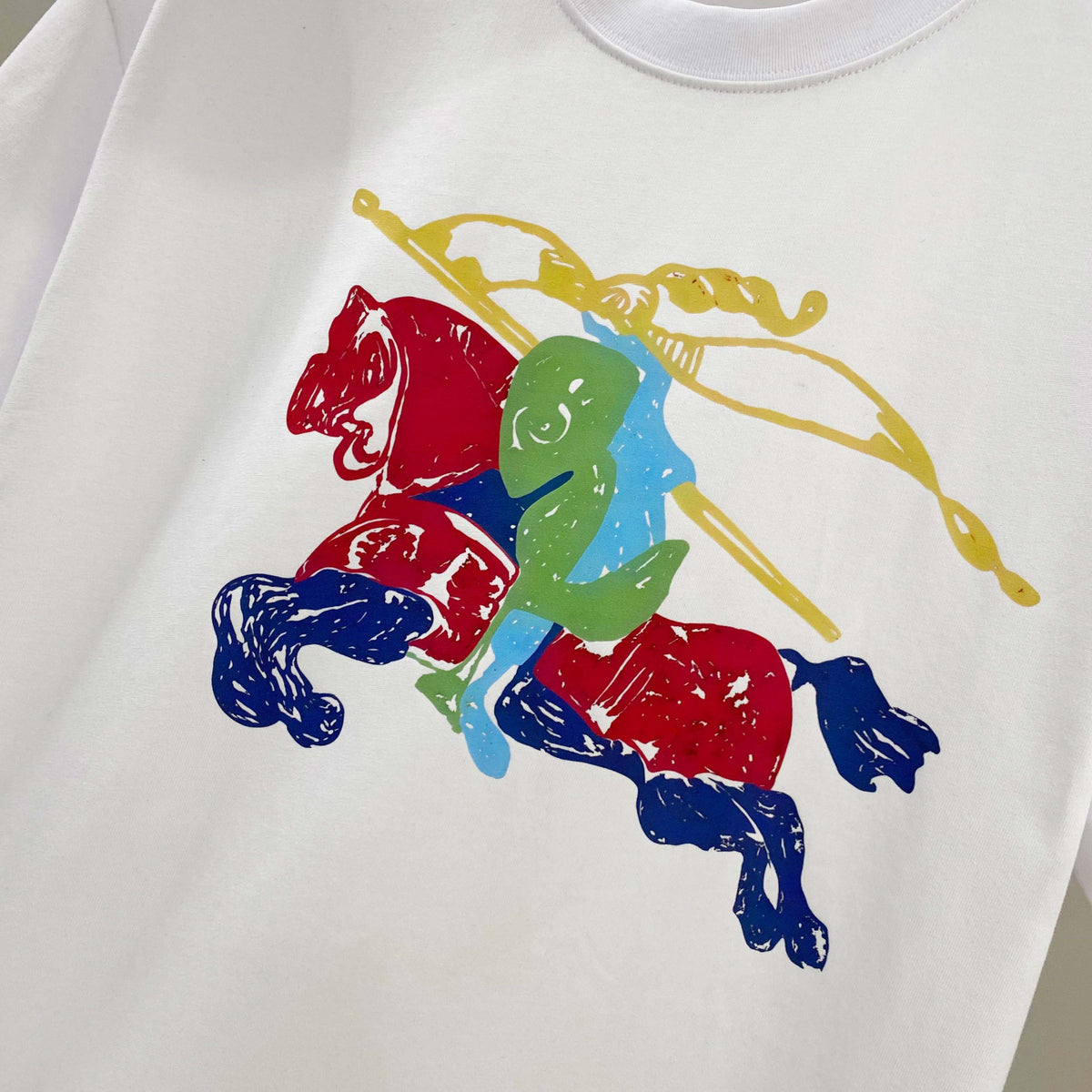 Chest sticker printed logo round neck short sleeved T-shirt 9
