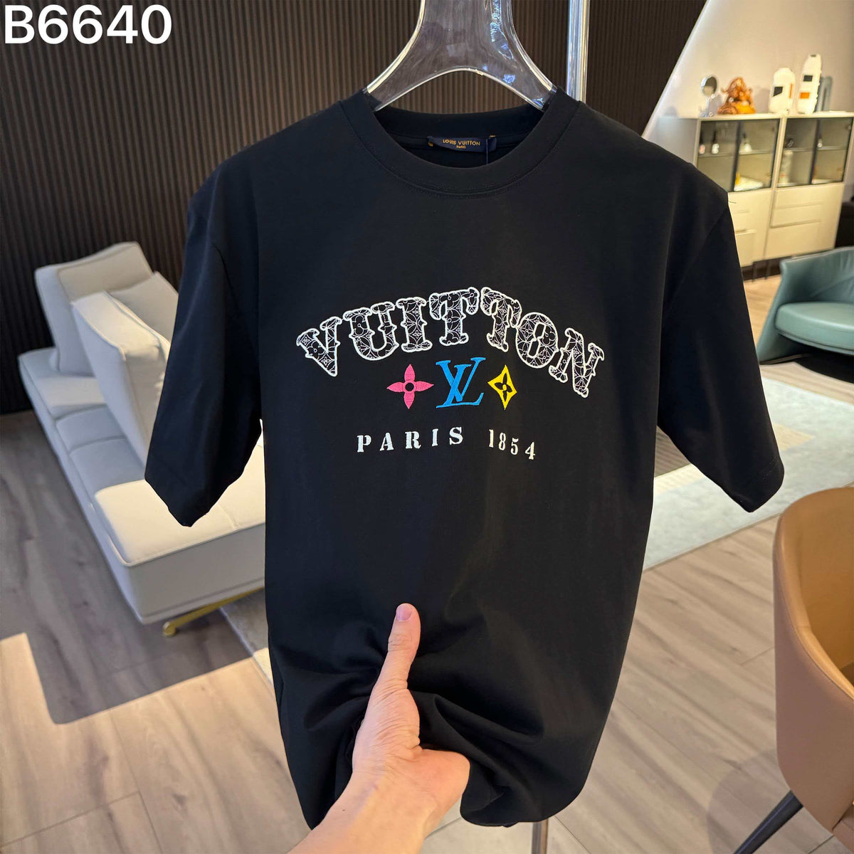 26ss new embroidery craft logo letter short sleeved shirt