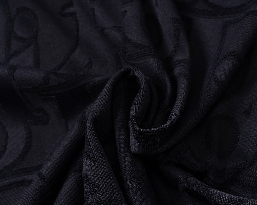 Knitted jacquard fabric lapel T-shirt