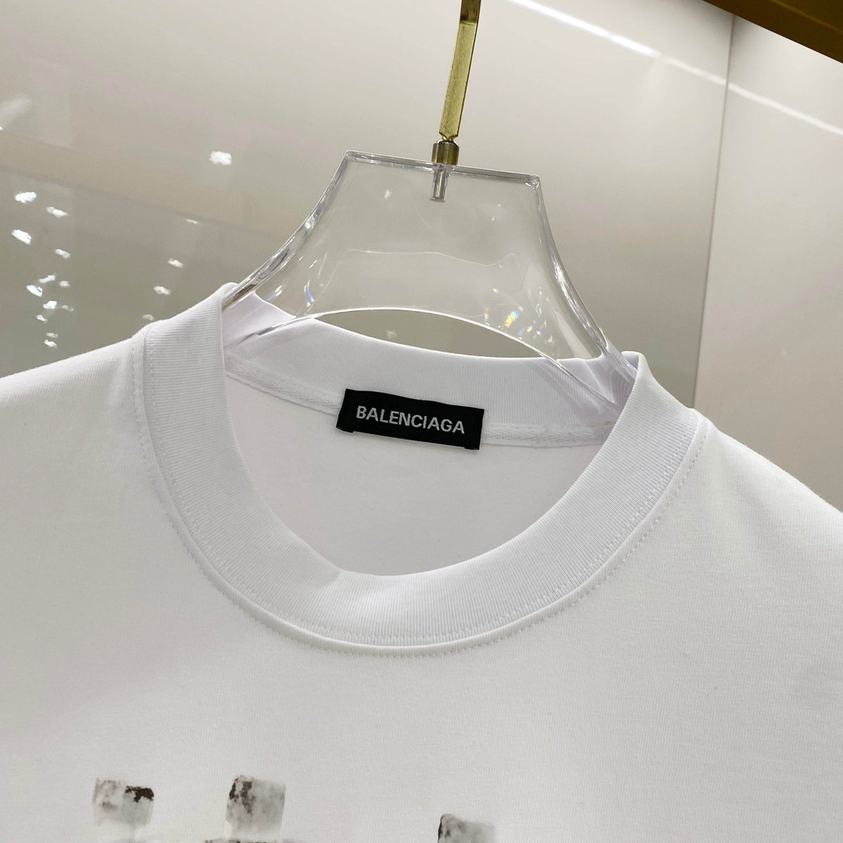 Chest sticker printed logo round neck short sleeved T-shirt 7