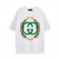 Interlocking wheat ear reins, letter printed short sleeved T-shirt
