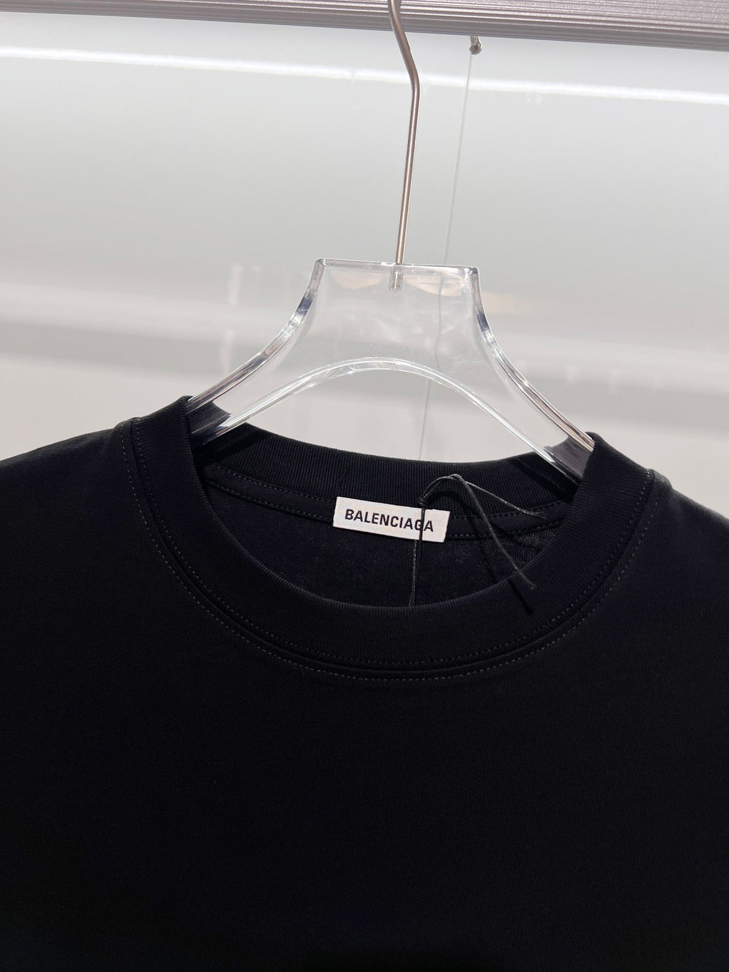 Chest patch splicing yellow adhesive tape offset letter round neck T-shirt