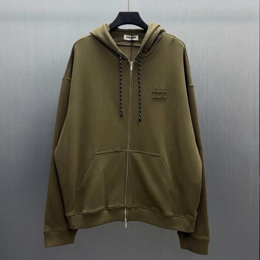 Adhesive hooded zipper hoodie