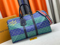 Blue green flower travel bag