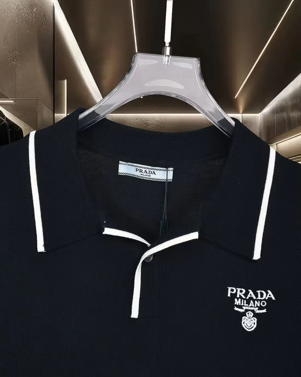 New embroidered knitted short sleeved polo shirt