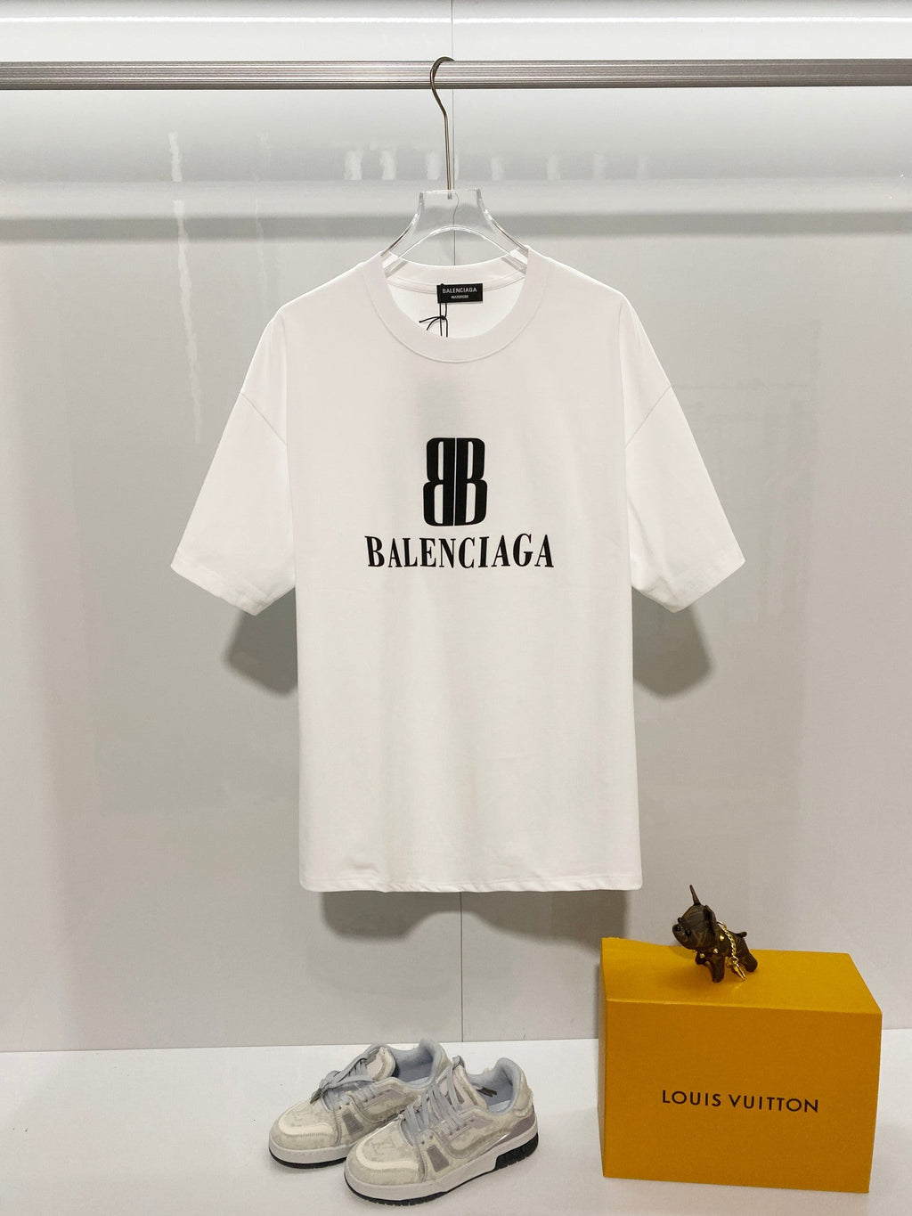 Double B 3D offset printed letter round neck T-shirt