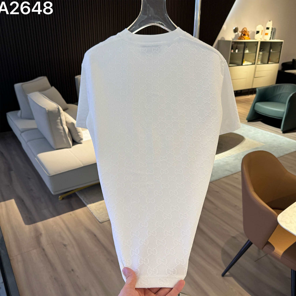 6ss New Embroidery Jacquard Craft Logo Letter Short Sleeve