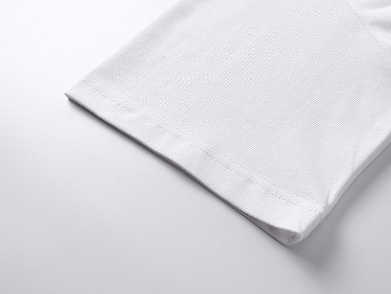 Embroidered front and printed back T-shirt
