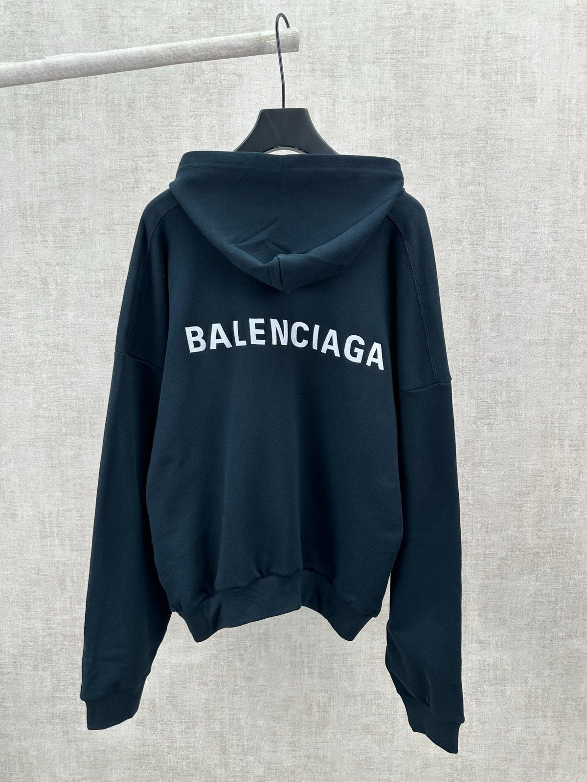 Embroidered Hoodie with Falling Shoulders