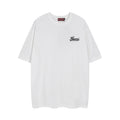 Embroidered front and printed back T-shirt