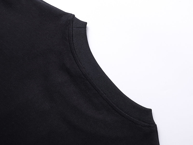 Embroidered front and printed back T-shirt