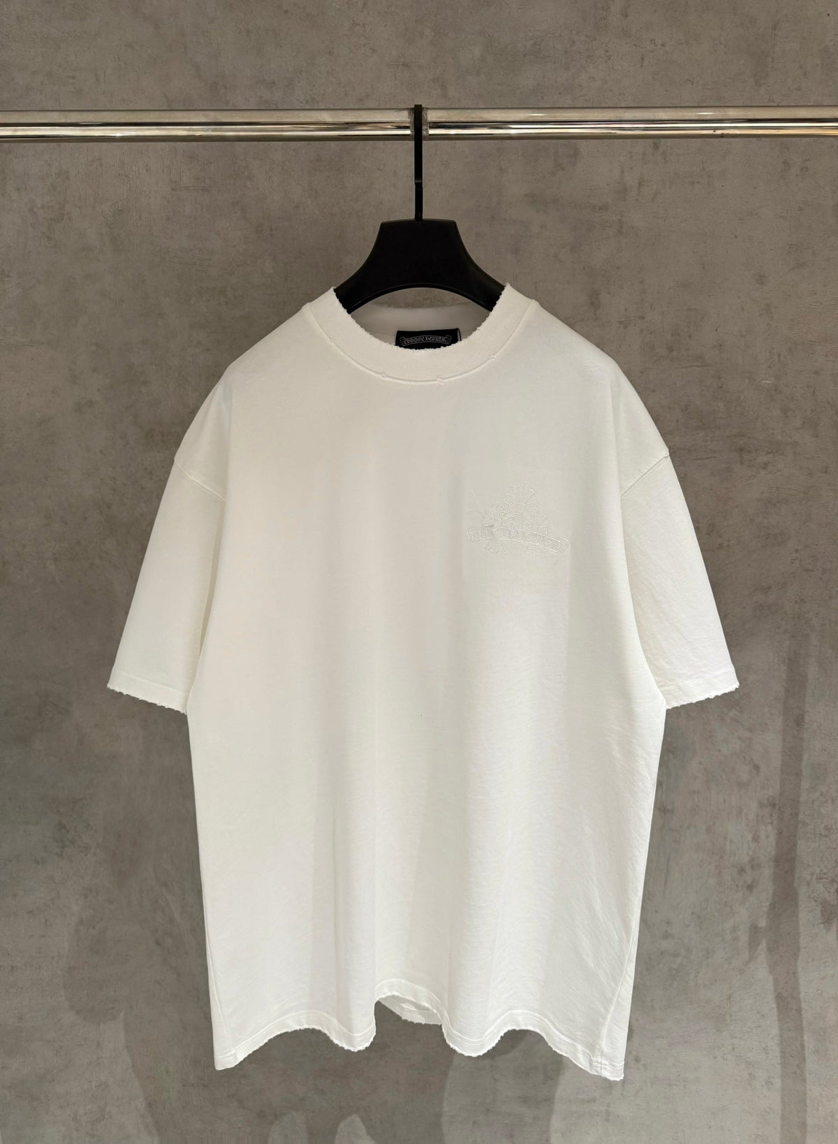 Embroidered T-shirt with front and back panels
