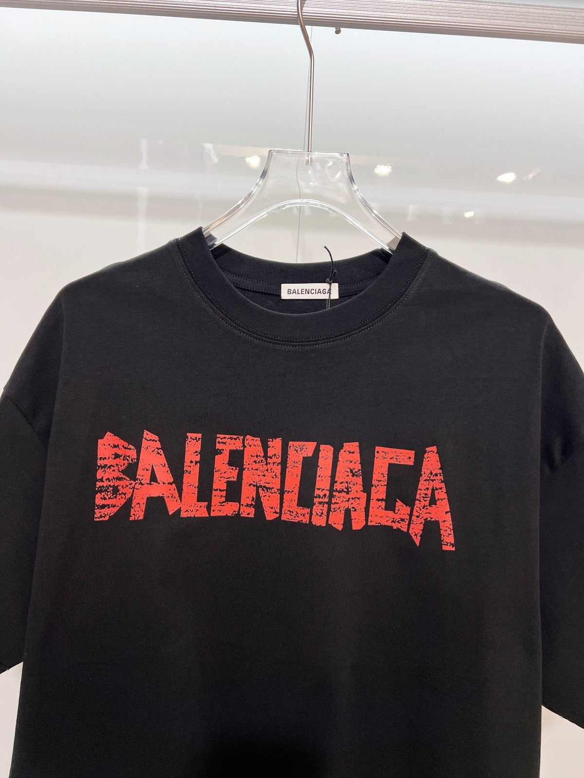 Wear and tear double-B printed letter round neck T-shirt