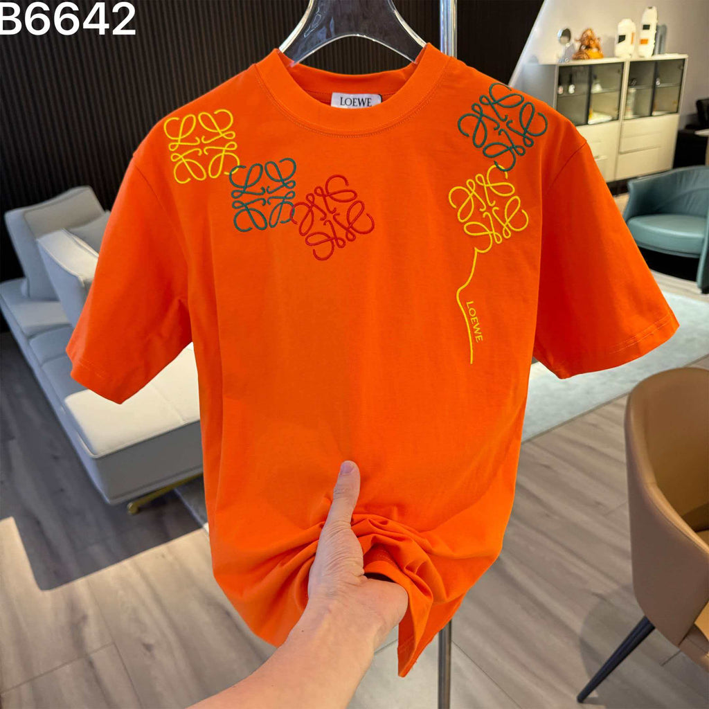 New embroidered letter short sleeved shirt
