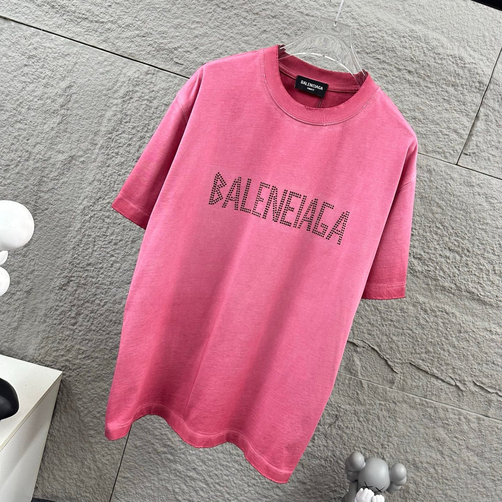 Hot stamping+hot drilling process pure cotton fabric short sleeved T-shirt for both men and women